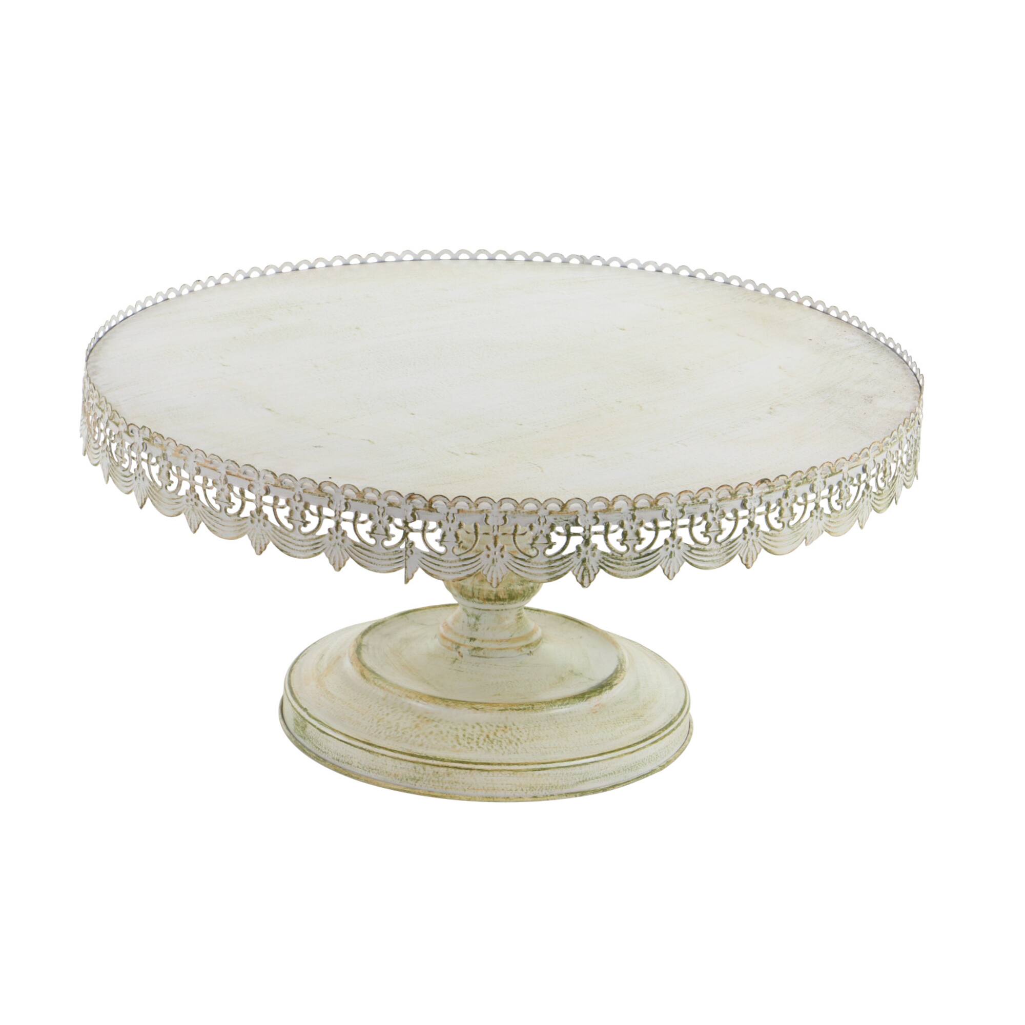 22" White Iron Farmhouse Cake Stand